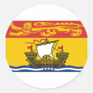 Sticker Rond Drapeau du Nouveau-Brunswick, Canada
