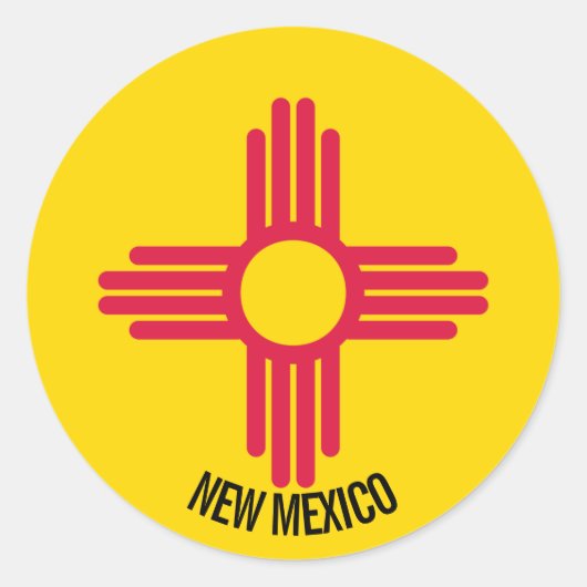 Sticker Rond Drapeau du Nouveau-Mexique (Devant)