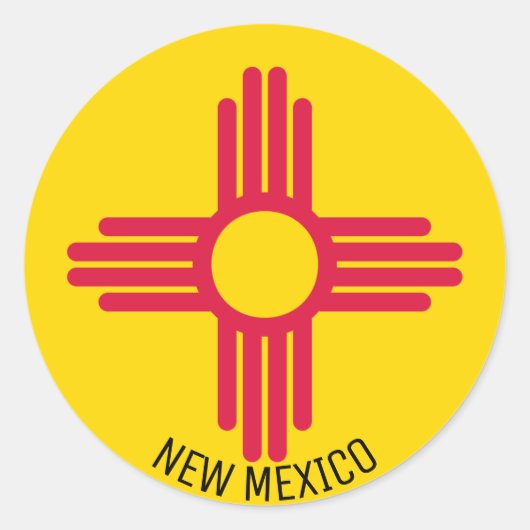 Sticker Rond Drapeau du Nouveau-Mexique (Devant)