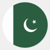Sticker Rond Drapeau du Pakistan (Devant)