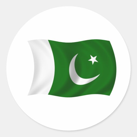 Sticker Rond Drapeau du Pakistan (Devant)