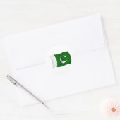 Sticker Rond Drapeau du Pakistan (Enveloppe)