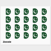 Sticker Rond Drapeau du Pakistan (Feuille)