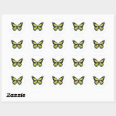 Sticker Rond Drapeau du papillon jamaïcain (Feuille)