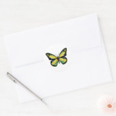 Sticker Rond Drapeau du papillon jamaïcain (Enveloppe)