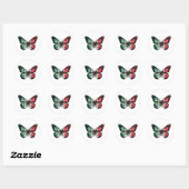 Sticker Rond Drapeau du papillon mexicain (Feuille)