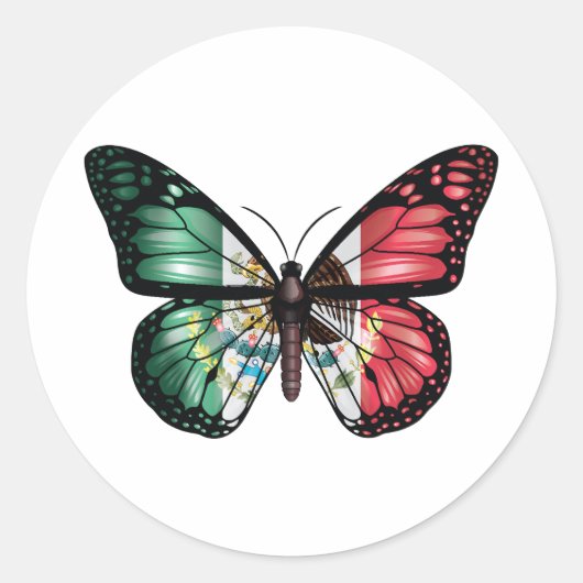 Sticker Rond Drapeau du papillon mexicain (Devant)