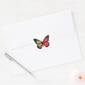 Sticker Rond Drapeau du papillon portugais (Enveloppe)
