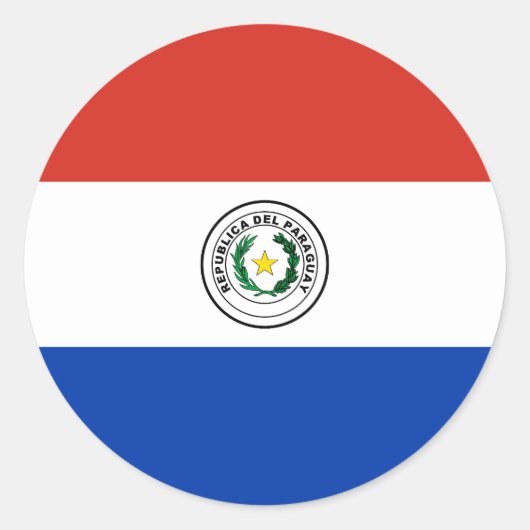 Sticker Rond Drapeau du Paraguay (Devant)