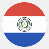 Sticker Rond Drapeau du Paraguay (Devant)