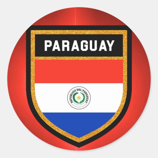 Sticker Rond drapeau du Paraguay (Devant)