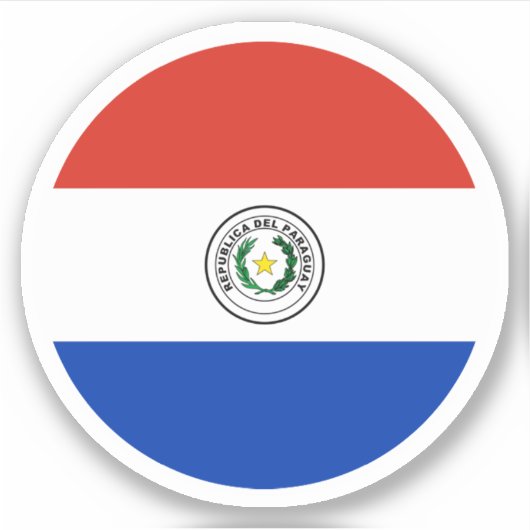 Sticker rond drapeau du Paraguay (Devant)