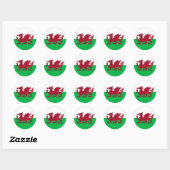 Sticker Rond Drapeau du Pays de Galles (Feuille)