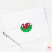 Sticker Rond Drapeau du Pays de Galles (Enveloppe)