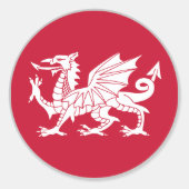 Sticker Rond Drapeau du pays de Galles (Devant)