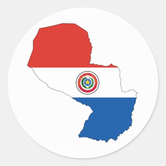 Sticker Rond drapeau du pays du paraguay forme silhouette (Devant)