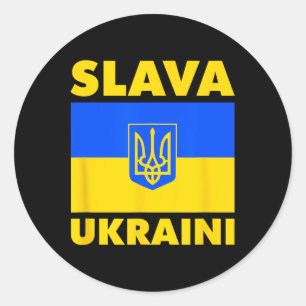 Sticker Rond Drapeau du pays Ukraine Fierté Slava Ukraini