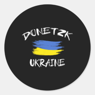 Sticker Rond Drapeau du pays ukrainien de Donetsk en Ukraine So