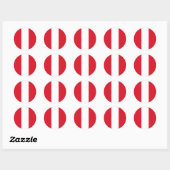 Sticker Rond Drapeau du Pérou (Feuille)