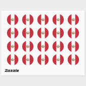 Sticker Rond Drapeau du Pérou (Feuille)