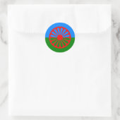Sticker Rond Drapeau du peuple rom - Drapeau rom (Sac)