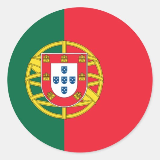 Sticker Rond Drapeau du Portugal (Devant)