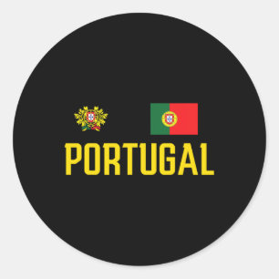 Sticker Rond Drapeau du Portugal Footbyll Foot Fan Hommes W