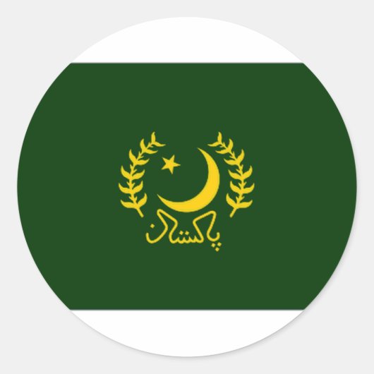 Sticker Rond Drapeau du président pakistanais (Devant)