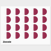 Sticker Rond Drapeau du Qatar (Feuille)