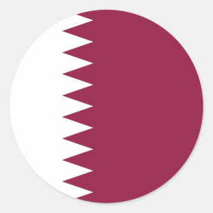 Sticker Rond Drapeau du Qatar