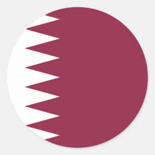 Sticker Rond Drapeau du Qatar