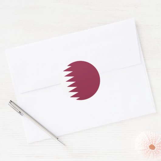Sticker Rond Drapeau du Qatar (Enveloppe)