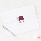 Sticker Rond Drapeau du Qatar (Enveloppe)