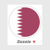 Sticker rond drapeau du Qatar (Feuille)