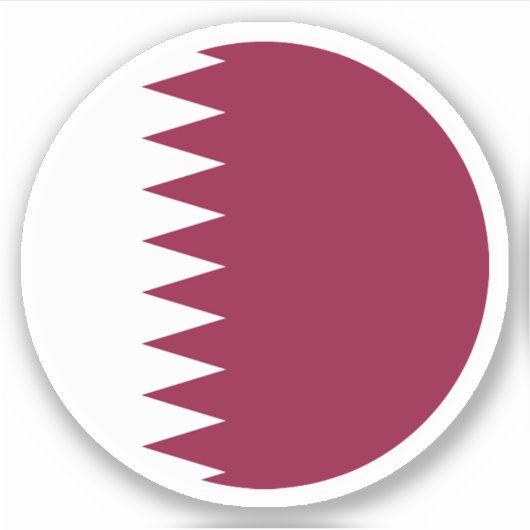 Sticker rond drapeau du Qatar (Devant)