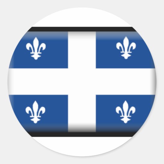Sticker Rond Drapeau du Québec (Devant)