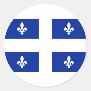 Sticker Rond Drapeau du Québec, Canada