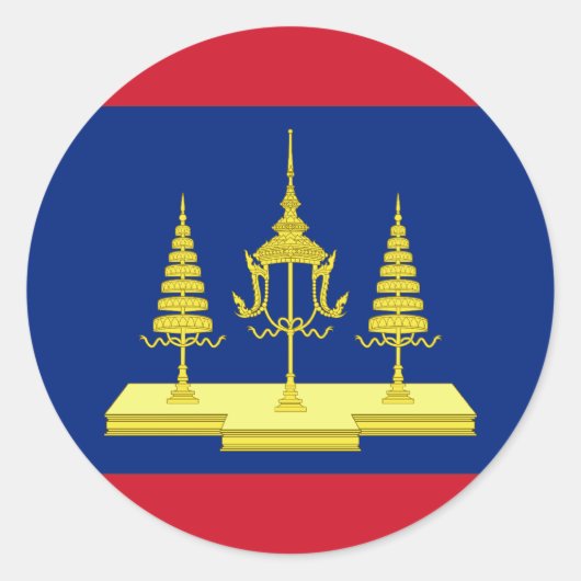 Sticker Rond Drapeau du roi de Siam, Thaïlande (Devant)