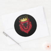 Sticker Rond Drapeau du roi Lion d'Albanie (Enveloppe)
