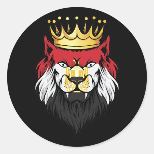 Sticker Rond Drapeau du roi Lion d'Égypte (Devant)