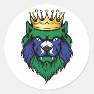 Sticker Rond Drapeau du roi Lion des îles du détroit de Torres