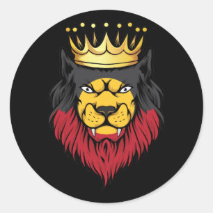 Sticker Rond Drapeau du roi Lion d'origine