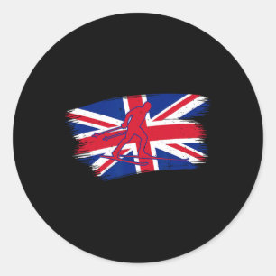 Sticker Rond Drapeau du Royaume-Uni Ski de fond Sports d'hiver