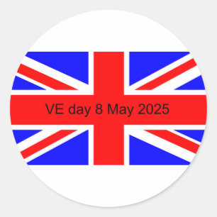 Sticker Rond Drapeau du Royaume-Uni VE jour 2025