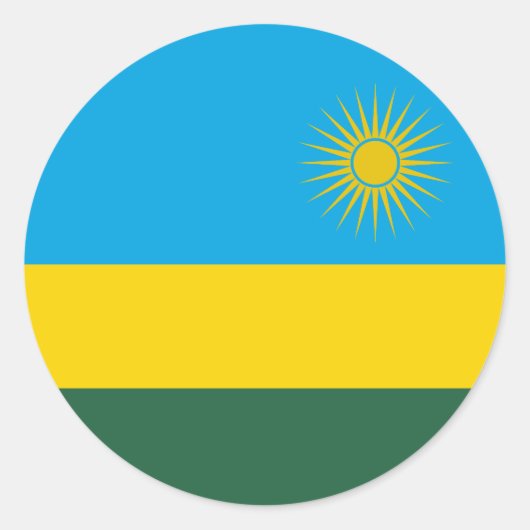 Sticker Rond Drapeau du Rwanda (Devant)