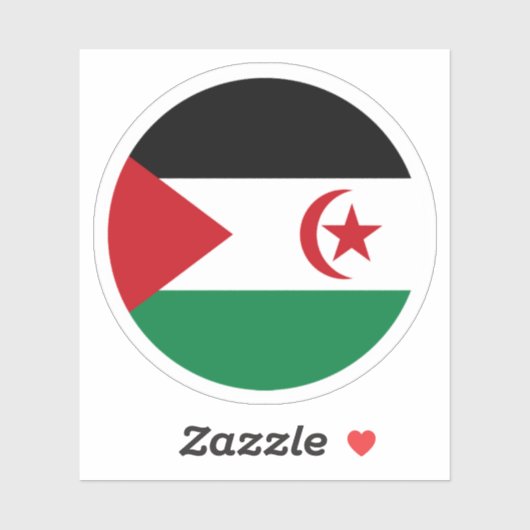 Sticker rond Drapeau du Sahara Occidental (Feuille)