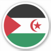Sticker rond Drapeau du Sahara Occidental (Devant)