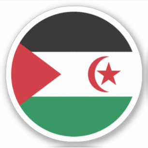 Sticker rond Drapeau du Sahara Occidental