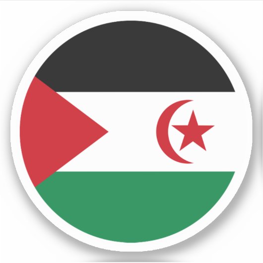 Sticker rond Drapeau du Sahara Occidental (Devant)