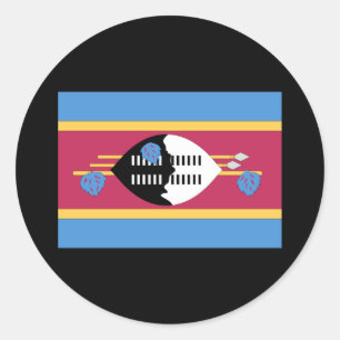Sticker Rond Drapeau du Souaziland